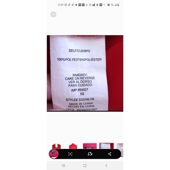 XOXO RED BLOUSE W/STUDDED CUFFS  SZ.XS EUC - Picture 5 of 6